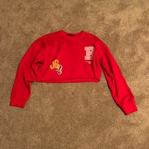 cropped crew neck
